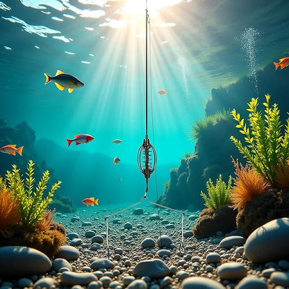 Carp Fishing Feeder Baits Cage, Spring Fish Feeder with Holder, Inline Methods Fishings Tackle Baits Hook Rigs Set Sinkers Cage Feeder Tackle Fishing Sinkers Weights