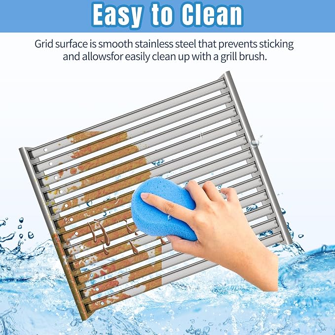 FM4107 Stainless Steel Grill Grates for TEC G-Sport Gas Grill,2 Pack Cooking Grid for TEC Grill Parts ﻿