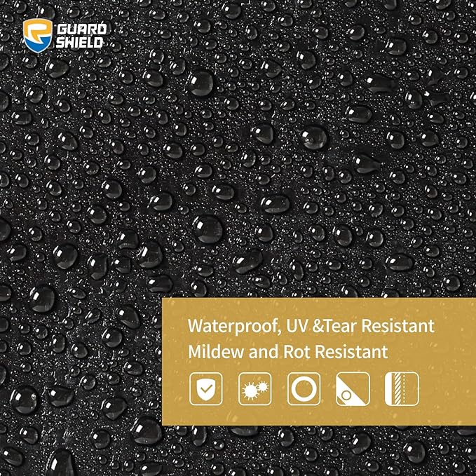 GUARD SHIELD Super Heavy Duty Black/Silver Ploy Tarp Cover 10x20 Feet Waterproof Tarps 16mil Thick UV and Tear Resistant Tarpualin