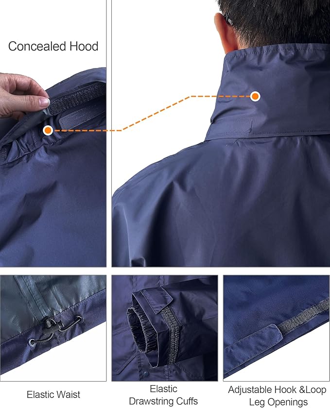 Rain Suit (Jacket + Pants),Rain Gear for Men Waterproof, Camo Rain Jacket, Lightweight Rain Coat for Fishing, Hunting, Hiking