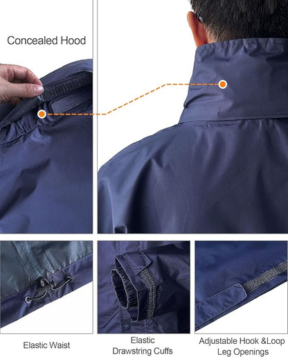 Rain Suit (Jacket + Pants),Rain Gear for Men Waterproof, Camo Rain Jacket, Lightweight Rain Coat for Fishing, Hunting, Hiking