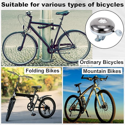 Fully Metal Bike Bell, Loud Clear Sound Bicycle Bell for Adult Bikes, Classic Cycling Horns