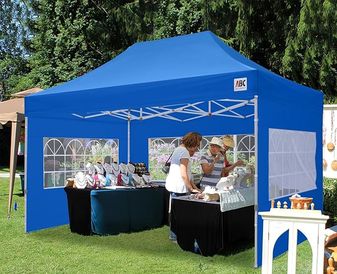 ABCCANOPY Outdoor Winter Gazebo 10x15, Premium Instant Pop Up Canopy Tent with Elegant Church Window,Snow and Rain Protection, Bonus Wheeled Bag,Royal Blue