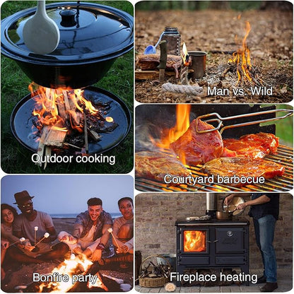 GOLDACE100% Windproof, Rainproof and Moisture- Emergency Survival Tool Kits| Long-Lasting Fire Starters for Campfires| Camping Cooking Kindling Tinder| fire Rope Hemp core| Unlimited Shelf Life