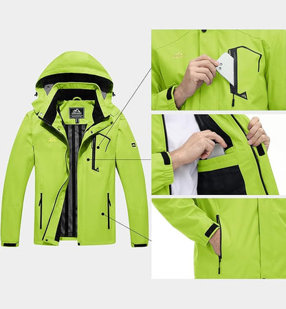 MAGCOMSEN Men's Lightweight Windbreaker Rain Jacket Raincoat with Detachable Hood for Hiking Fishing Activewear