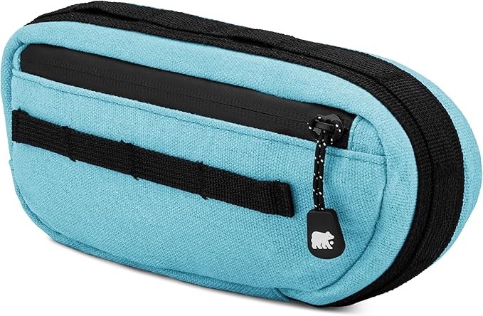 Waxed Canvas Frame Bag – Waterproof Zippers, Dual Storage Compartments, Adjustable Straps – Fits All Frame Sizes, Perfect for Cycling, Commuting, and Adventure Rides (Sky Blue)