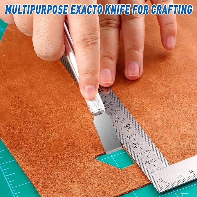 DIYSELF 100 Pack Exacto Knife Blade Refills #18, Hobby Blades Replacement, #18 Craft Knife Blades for Scrapbooking, Stencil, High Carbon Steel Exacto Blade (#18)