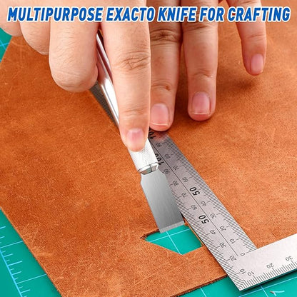 DIYSELF 100 Pack Exacto Knife Blade Refills #18, Hobby Blades Replacement, #18 Craft Knife Blades for Scrapbooking, Stencil, High Carbon Steel Exacto Blade (#18)