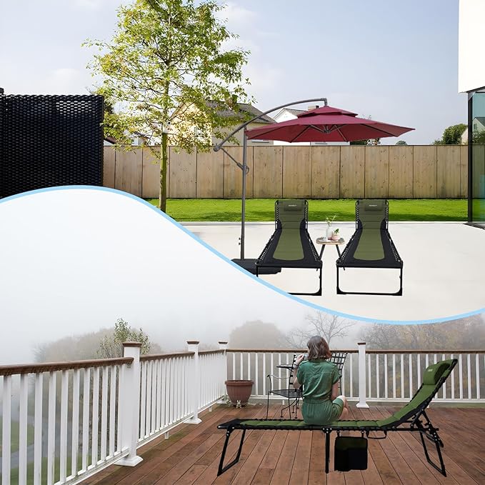 Oversized Padded Outdoor Folding Lounge Chair for Adults 330Ibs Patio Chaise Lounge for Outside 5-Position Adjustable Reclining Beach Chair with Pillow Pocket