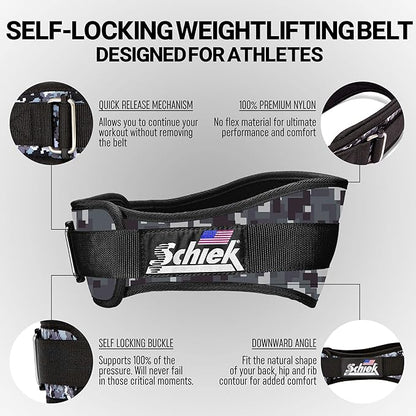 Schiek Sports Model 2004 Nylon 4 3/4" Weight Lifting Belt - Black