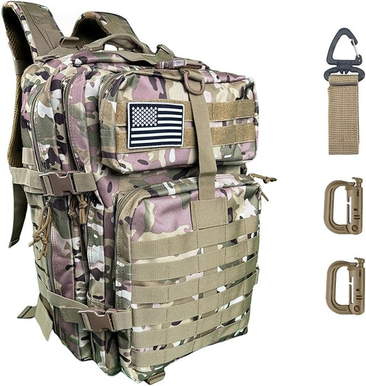 50L Large Military Tactical Backpack Molle Army Assault Pack for Travel Camping Hiking Fishing Backpack for men (Comouflage)
