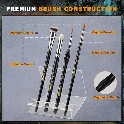 Miniature Paint Brushes Dry Brush, 20PCS Fine Detail Paint Brush Set for Blending, Dusting, Acrylic Oil Watercolor Painting, Model Painting, Crafts, Paint by Numbers