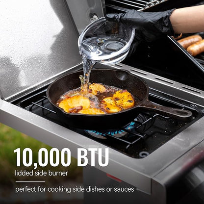 Royal Gourmet 5-Burner Propane Gas Grill with Side Burner, Stainless Steel Barbeque Grills, Silver, GA5404S