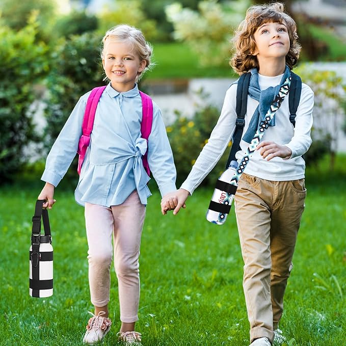 HEYSKAY Water Bottle Holder With Handle and Adjustable Shoulder Strap, Sling With Carabiner for 12oz-40oz Hydro Flask, Sports, Gym, Hiking, Camping, Walking