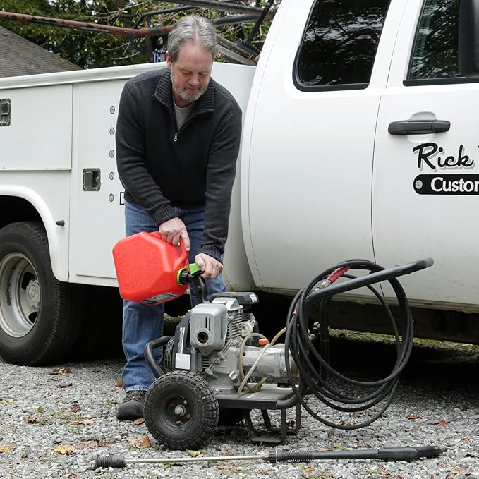 Scepter FR1G252 Fuel Container with Spill Proof Smart Control Spout with Bonus Spout Extender, Red Gas Can, 2 Gallon (Pack of 4)