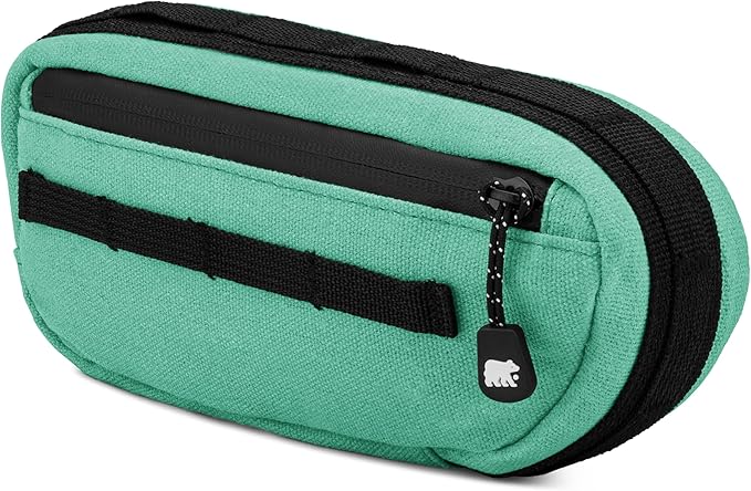Waxed Canvas Frame Bag – Waterproof Zippers, Dual Storage Compartments, Adjustable Straps – Fits All Frame Sizes, Perfect for Cycling, Commuting, and Adventure Rides (Turquoise)