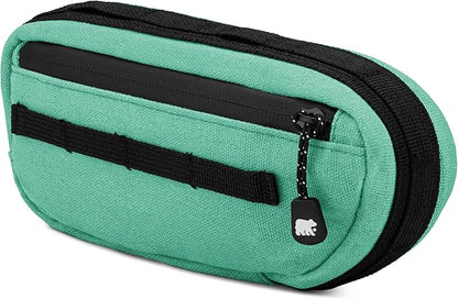 Waxed Canvas Frame Bag – Waterproof Zippers, Dual Storage Compartments, Adjustable Straps – Fits All Frame Sizes, Perfect for Cycling, Commuting, and Adventure Rides (Turquoise)