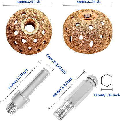 54Pcs Tire Patch Kit Heavy Duty, Tire Repair Tools 42 mm 55 mm Tungsten Steel Buffing Wheel with 32/42/58mm Tire Patches, Inner Liner Scraper, Tire Patch Roller for Car Grinding Polishing Accessories