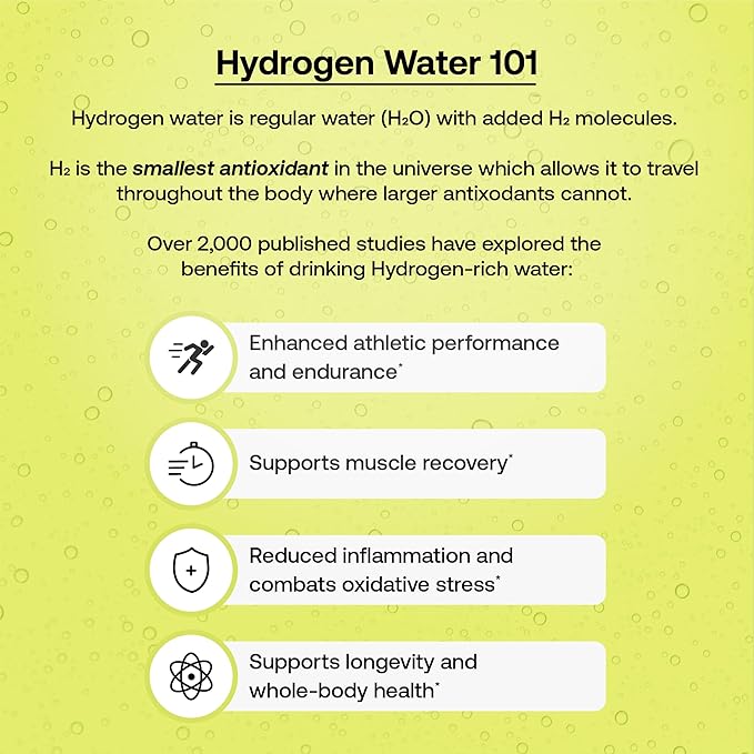 Hydrofy Hydrogen Water + Electrolytes Drink Mix | H2 Hydration Packets with Molecular Hydrogen, Sodium, Potassium, Magnesium, Calcium, and Minerals | No Sugar | Lemon Lime | 25 ct