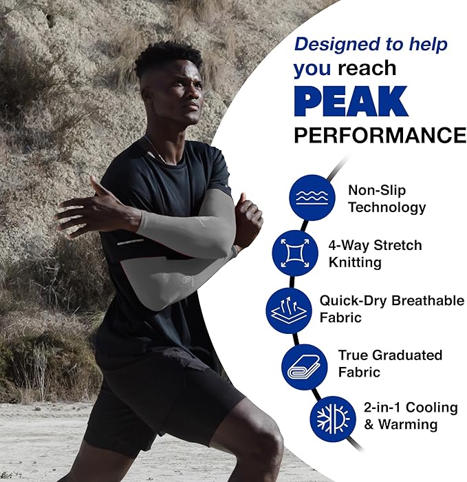 ARMORAY Arm Sleeves for Men or Women - Tattoo Cover Up - Cooling Sports Sleeve for Basketball Golf Football