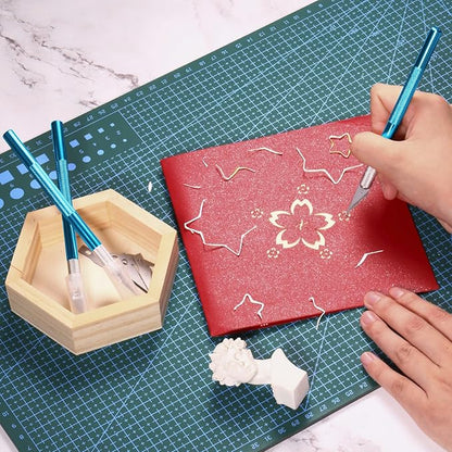 15 Pack Exacto Knife Set, Hobby Knife, Back to School Supplies Craft Knifes Kit for Art, Carving, DIY, Scrapbooking, Art, Cutting, Stencil(Blue)