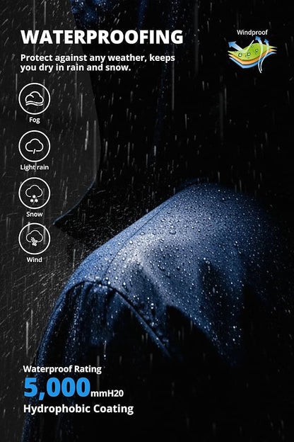 CAMELSPORTS Mens Winter Jacket Waterproof Warm Snow Ski Jackets Faux Fur Fleece Rain Coats with Removable Hood