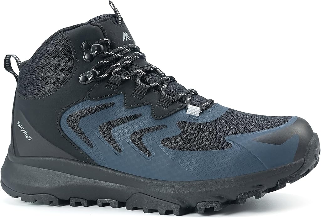 Men's Waterproof Hiking Boots Lightweight Comfortable Breathable Outdoor All-Terrain Trekking Ankle Boots