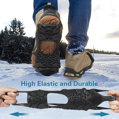 Spikeless Ice Cleats for Boots and Shoes Slip On Traction Cleats Crampons Traction Devices Aids Rubber Footwear for Snow and Ice Winter Walking Indoor Outdoor Men Women