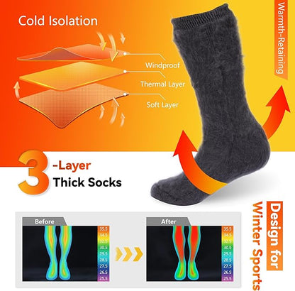 Sunew Warm Thermal Socks 4 Pack, Mens Womens Winter Heated Outdoor Skiing Thermal Socks