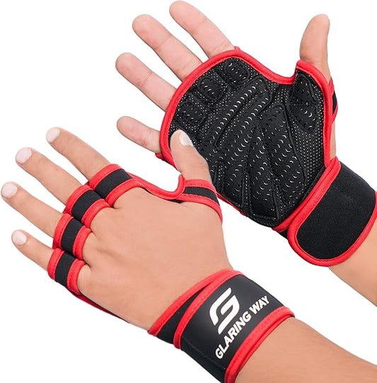Neoprene Padded Weight Lifting Gloves for Men and Women - Ventilated Workout Gloves for Athletes Gym Sessions Cycling Tracking & Sports with Full Palm Protection