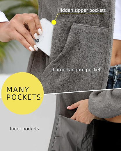 Argstar Women's Fleece Jacket with 6 Pockets (XS-2XL)