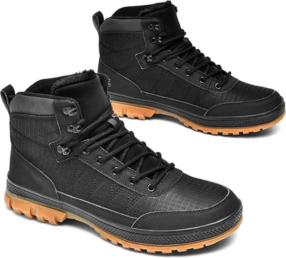 Wondamo Men's Snow Boots Lightweight Waterproof Winter Boots Fur Lined Anti-slip Cold Weather Shoes
