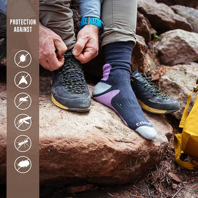 Craghoppers Adult Insect Shield Adventure Pro Sock | Insect Protection for Travel, Hiking and Outdoors