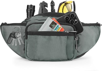 NOOLA Fanny Pack Waist Bag for Men Women, Lightweight Waist Pack with Water Bottle Holder, Adjustable Belt Bag with Multi-Pockets for Hiking, Dog Walking, Outdoor, Cycling, Running, Travel, Grey