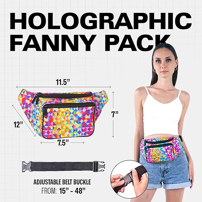 Rainbow Fanny Pack Belt Bag I Mens Fanny Packs for Women - Crossbody Bag Bum bag Waist Bag Waist Pack - For Halloween costumes, for Hiking, Running, Travel, Waterproof and more