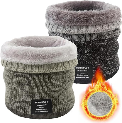 Winter Fleece Neck Warmer Mens Ski Mask Face Warmer Neck Gaiter Neck Scarf Women Thick Windproof 2 Pack
