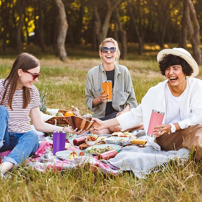 20oz Tumbler Bulk Stainless Steel Tumbler Cup with Lid Vacuum Insulated Double Wall Travel Mug, Durable Powder Coated Travel Coffee Tumbler Mug for Hot & Cold Drinks, Orange,8 Pack