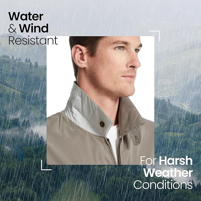 Weatherproof Men's Golf Jacket - Lightweight Windbreaker, Water-Resistant Microfiber Shell, Perfect for Golf & Casual Wear