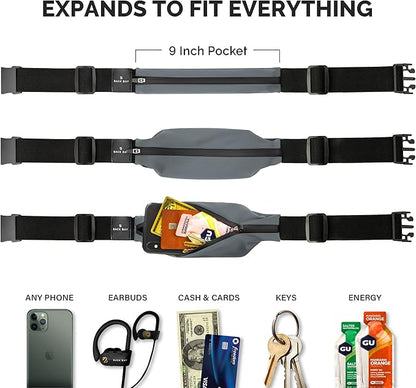 Back Bay Slim Running Belt for Women & Men [Fits ALL Phones], Runners Fanny Pack for Men, Money Belt, Running Gear Gift, Waist Bag Workout Gear, iPhone Runner's Phone Holder Waist Pack