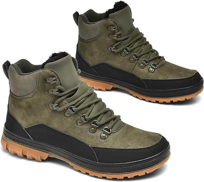 Wondamo Men's Snow Boots Lightweight Waterproof Winter Boots Fur Lined Anti-slip Cold Weather Shoes