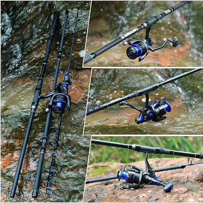 Sougayilang Surf Fishing Rod Combo Medium/Heavy 3 Piece Baitfeeder Spinning Combo with 4000 Size Reel for Travel