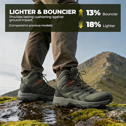 NORTIV 8 Men's Waterproof PRO Hiking Boots Outdoor Lightweight Non-Slip Arch Support Trekking Camping Ankle Boots Armadillo Update