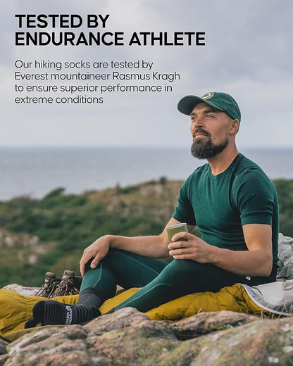 DANISH ENDURANCE Hiking Socks, Lightweight, Merino Wool Socks for Men & Women, Moisture Wicking & Thermal, 1 or 5 Pack