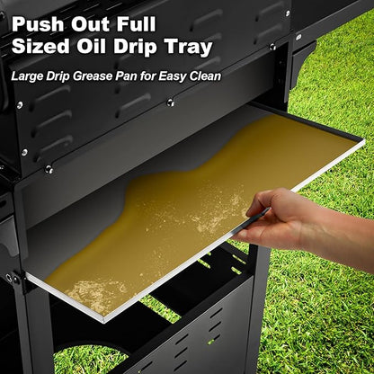 MELLCOM Upgraded 36,000 BTU Stainless Steel Burner Propane Grill, 3 Burner BBQ Barbecue Gas Grill with Cast Iron Grates & Side Stove for Patio, Camping, Outdoor Cooking