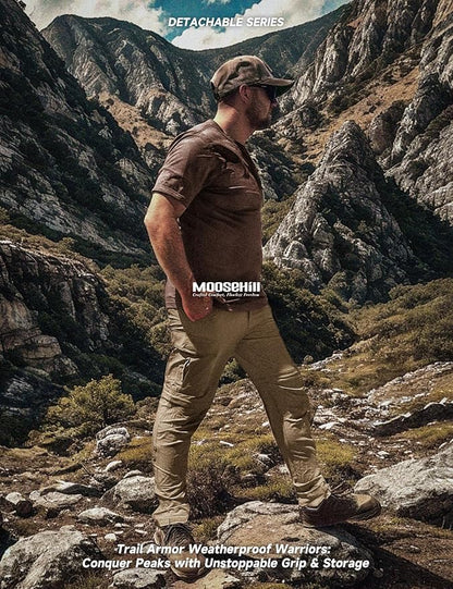 Moosehill Men's-Hiking-Pants Convertible Quick-Dry Water-Resistant Lightweight Zip-Off Outdoor with 5 Deep Pockets