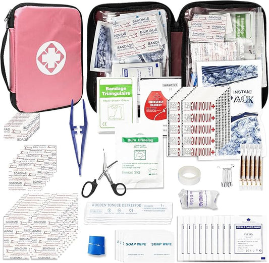 305Pcs Car First Aid Kit Refill Supplies for Business Home First Aid Emergency Kits for Office Business Compact Lovely Bag for Outdoor Activities Skating Boating