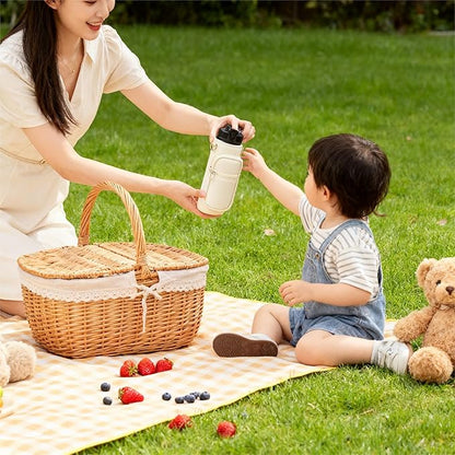 Insulated Water Bottle Holder Sling Bag with Phone Pocket, Adjustable Crossbody Strap for Walking, Hiking, Camping, Fishing