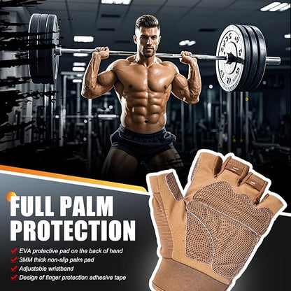 Weight Lifting Gloves, Gym Gloves for Men and Women, Full Palm Protection for Sports, Weightlifting, Training, Cycling, Pull-Ups, Rowing, and Mountaineering