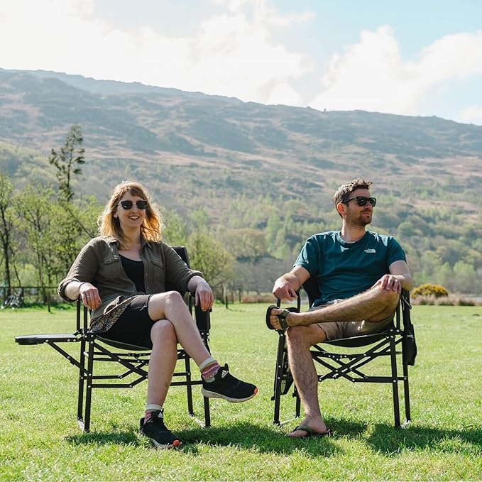 SUNNYFEEL Camping Directors Chair, Heavy Duty,Oversized Portable Folding Chair with Side Table, Pocket for Beach, Fishing,Trip,Picnic,Lawn,Concert Outdoor Foldable Camp Chairs