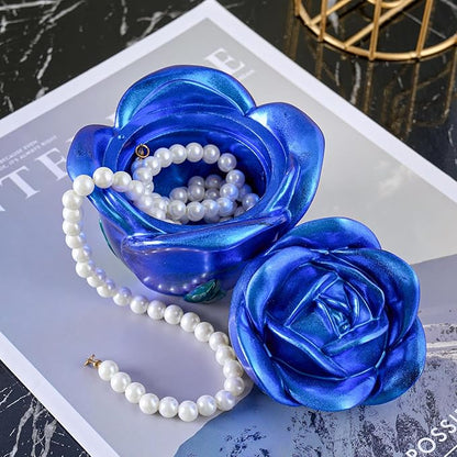 Epoxy Resin Storage Box Silicone Molds Rose Shape Candle Jar with Lid Concrete Mould Cement Planter Candle Vessels Candlestick Craft Gift Mold Resin Jar Molds Jewelry Container Flowerpot Casting Mould